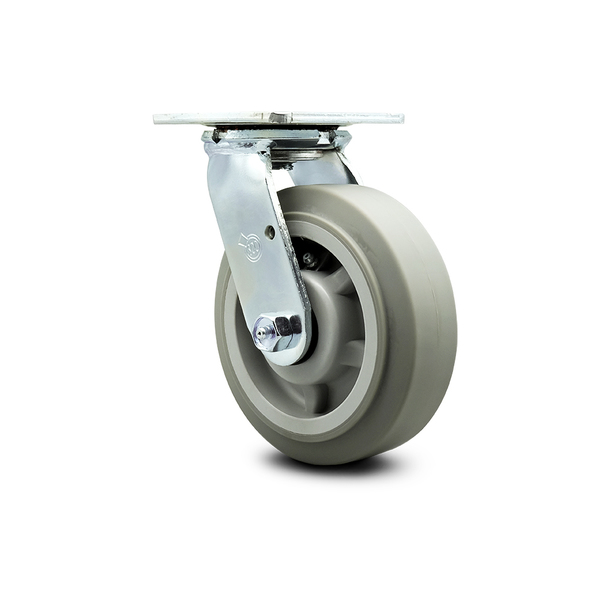 Service Caster 6 Inch Thermoplastic Rubber Wheel Swivel Caster with Roller Bearing SCC SCC-30CS620-TPRRF